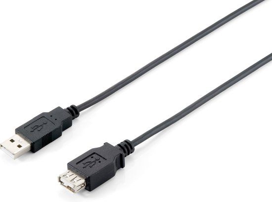 Equip 128850 USB 2.0 Type A Verlengkabel Male naar Female, 1.8m, Zwart