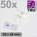 TRU COMPONENTS T24CA069 Bevestigingssokkel Zelfklevend, Schroefbaar 4-voudige invoeging Wit 50 stuk(s)