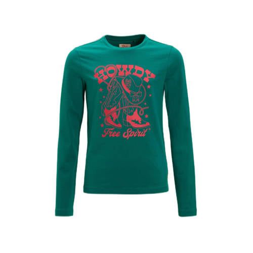 Orange Stars longsleeve met printopdruk petrol