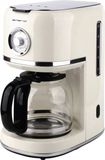 Emerio Retro Koffiezetapparaat met glazen kan - 1.5L - Anti drup - Warmhoudplaatje - Anti slip - Filterkoffie - CME-133280.1 Crème