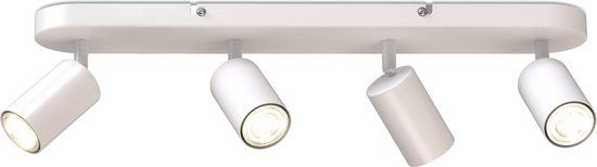 B.K.Licht Plafondlamp - 4-Lichts - Witte Opbouwspots - Kantelbaar - GU10 - Excl. Lamp