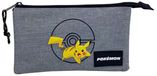 Toybags Pokemon Pikachu Triple Potloodetui Grijs Man