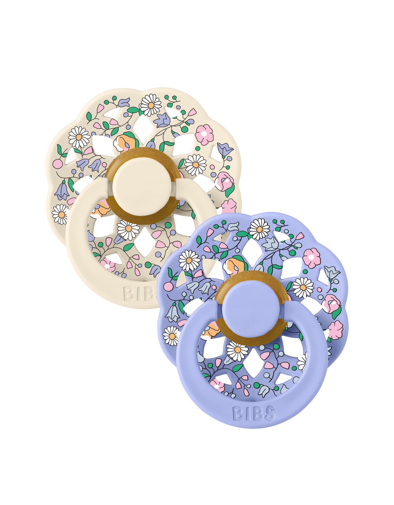 BIBS Fopspeen BIBS x Liberty Boheme Round Chloe Meadow Ivory Mix 6-12mnd 2st