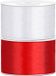 Merkloos Set van 2 stuks sierlinten/cadeaulinten/satijnen linten wit en rood 38 mm x 25 meter