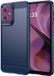 Techsuit Hoesje geschikt voor Motorola Moto G55 - Carbon Silicone Back Cover - Blauw