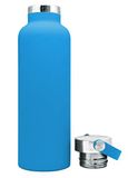 Nerthus FIH 764 thermofles van roestvrij staal 750 ml dubbelwandig met blauw handvat bergsport