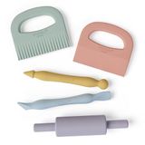 Inspire My Play Set de pâte à modeler pour enfants, set de 5 accessoires de pâte à modeler, outils de pâte à modeler, rouleau à pâtisserie, pince coupante, coupe droite, outil stylet et outil de sculpture
