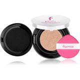 Flormar K-Spirit Cover Up Cushion Foundation, natuurlijke afwerking, hoge dekking en langdurige dekking, met zwarte truffelextract, voor een gelijkmatige teint, 002, porselein, 15 g