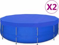 vidaXL Bâche de piscine 2 pièces rond 90 g/m² 460 cm PE