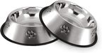 Kivora B.V. Set d'écuelle antidérapante en acier inoxydable pour chien et gamelle d'eau pour animaux de compagnie de petite et moyenne taille - 2 pièces, 22 cm