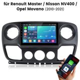 JUNSUN autoradio 10 pouces Linux avec CarPlay sans fil et Android Auto, Bluetooth, FM, USB, convient pour Opel Movano B et Renault Master 3 (2010-2021)
