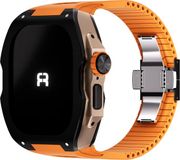 Reqior Beschermhoesje met bandje TPU & Rubber voor Apple Watch Ultra 49mm - Zwart & Oranje