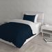 Italian Bed Linen Dekbedovertrek Set, 100% Katoen, Donkerblauw/Lichtgrijs, Enkel