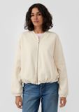 s.Oliver Sweatshirt Jacke met capuchon, lange mouw, effen, rits, zijzakken, katoen, 36, licht zand