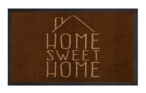Hanse Home Voetmat Schoonloopmat Home Sweet Home Brown Creme 45x75 cm
