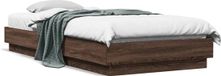 vidaXL Bedframe met LED-verlichting bruin eikenkleurig 100x200 cm