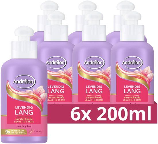 Andrélon Haarcreme Levendig Lang verrijkt met biotine 6 x 200 ml
