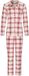 Pastunette - Alpine Creme - Pyjama - Doorknoop - Velours Fleece - Creme/Rood - Geruit - Maat 44