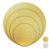 BACKHERZ Premium ronde taartonderlegger, set van 4 stuks, Ø 15 + 20 + 25 + 30 cm, taartbord, 3 mm dik, goud