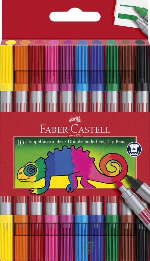 Faber-Castell Viltstiften - Dubbele Punt - Brushpen en Fineliner - 10 Stuks