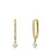 Lucardi 14 karaat geelgouden oorringen hanger zirkonia