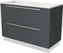 Maxaro Badkamermeubel 100cm Modulo Donkergrijs 2 Lades Vlak Wastafel Solid Surface