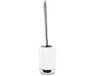 Merkloos Toiletborstel wit/zilver met houder keramiek 42 cm