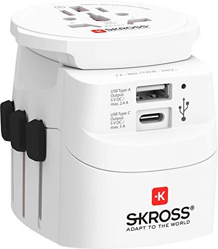 Skross | Universele reisstekker met USB & USB C, wit, 1.302472