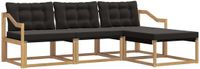 vidaXL - Bank loungeset - 4 zitplekken - Wit en zwart