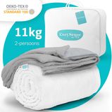 CozySense® Verzwaringsdeken 11kg - 200x200cm - Zwaartedeken met Wasbare Hoes - Weighted Blanket met GLASS-Flow® Drukverdeling - Grijs
