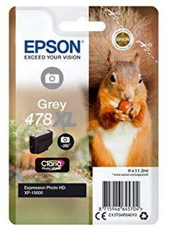 Epson 478XL Grey Ink Cartridge - C13T04F64010 - 200 Pages