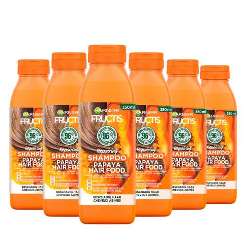 Garnier Fructis Hair Food Papaya Shampoo - 6 x 350ml - Value Pack