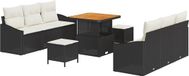 vidaXL Banc de jardin 9 pièces Polywood noir