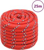 vidaXL Boottouw 20 mm 25 m polypropyleen rood