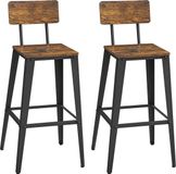 Merkloos / Sans marque VASAGLE Barkruk, set van 2, met rugleuning, stalen frame