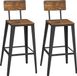 VASAGLE Tabouret de bar, set de 2, avec dossier, cadre en acier