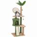 PawHut Kratzbaum 139 cm Katzenbaum mit Katzenhöhle, Spielball, Katzenkratzbaum mit Sisal-Kratzsäulen, für Katzen bis 5 kg, Grün