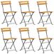 VidaXL Fauteuils pliants, 6 pièces, en acier et bois d'acacia massif