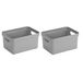 Sunware Opbergbox Sigma - Set van 6x stuks - plastique - gris - 13 litres - 35 x 25 x 18 cm