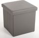 zitzak, Atmosphera Poef/Hocker/voetenbankje - opbergbox - grijs - pvc/mdf - 38 x 38 cm - opvouwbaar