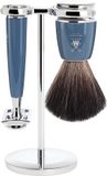 MÜHLE - Scheerset 3-delig - Black Fibre en Safety Razor - Handvatten kunsthars Petrol - Rytmo