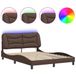 vidaXL Bedframe met LED zonder matras "Hvar" bruin 140x190 cm