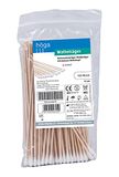 Wattdrager 2-pack (2 x 100 stuks) houten staaf met kleine wattenkop, 15 cm lang, niet-steriel