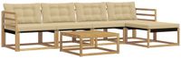 vidaXL - Acacia Houten Loungeset Bank 5-zits Wit en Beige
