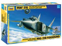 Zvezda Modelbouwpakket Militaire voertuigen - 7244 Mikoyan MiG-31B Foxhound - Russische Langeafstand-Onderscheppingsjager - Straaljager Plastic - 1:72 - Modelbouw