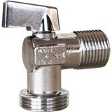 Robinet de machine à laver - Équerre - Quart de tour - Chromé 15x21 mm