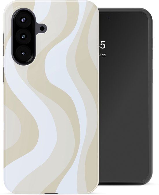 Selencia Hoesje - Geschikt voor Samsung Galaxy A57 (5G) - Backcover - Desert Waves Beige