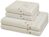 Ross 4-delige handdoekset Stoneline naturel