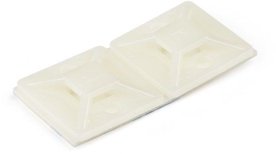StarTech 100 Pack Zelfklevende Kabelbinder Mounts voor 4.6mm Brede Tyraps, Nylon/Plastic Tie Wrap / Snelbinder Mounts voor Electriciteit/Netwerk Kabels, 94V-2 Brandklasse & UL Rated, TAA (CBMCTM2)