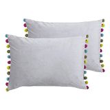 Paoletti Fiesta Twin Pack met veren gevulde kussens, duiven/Multi, 35 x 50cm